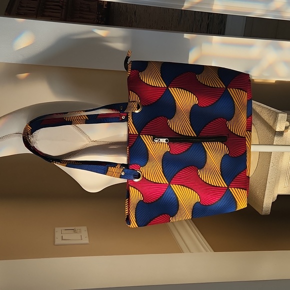 African print large tote African wax cotton handbag unique purse - Picture 11 of 15